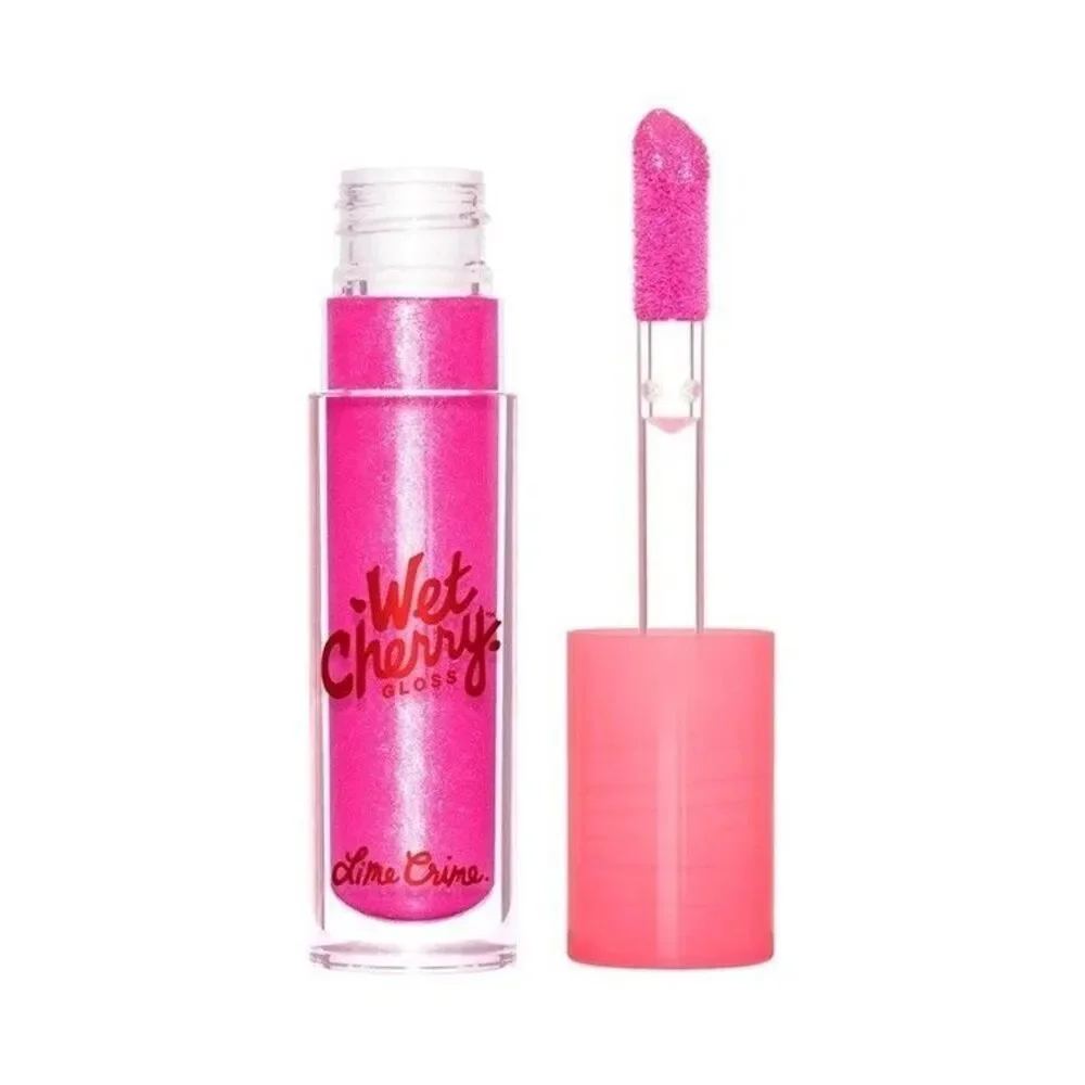 (2) Lime Crime Wet Cherry Ultra Shiny Lip Gloss - CHERRY CANDY NIB Pink Shimmer
